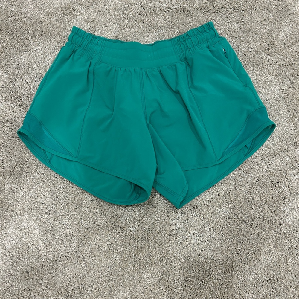 4 inch inseam green lululemon hotty hot shorts